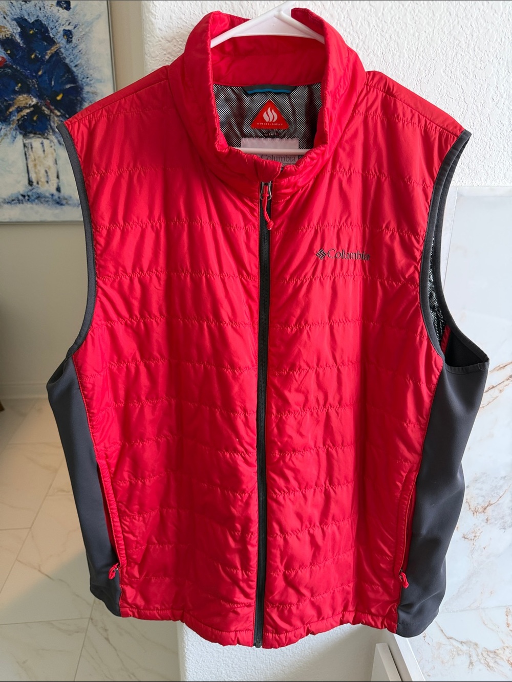 Columbia Men’s Red Vest with Black Side Panels